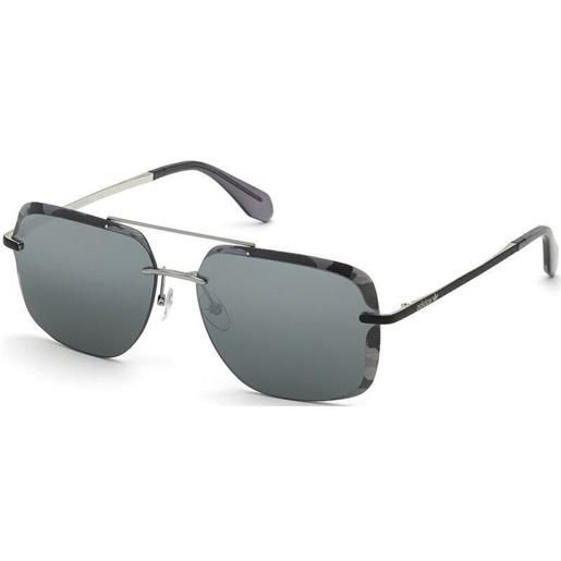 Adidas or0017 68c shine palladium matte black/smoke mirror silver l occhiali lifestyle