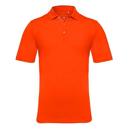 EAGEGOF - polo da golf a maniche corte da uomo, vestibilità standard, arancione scuro. , l
