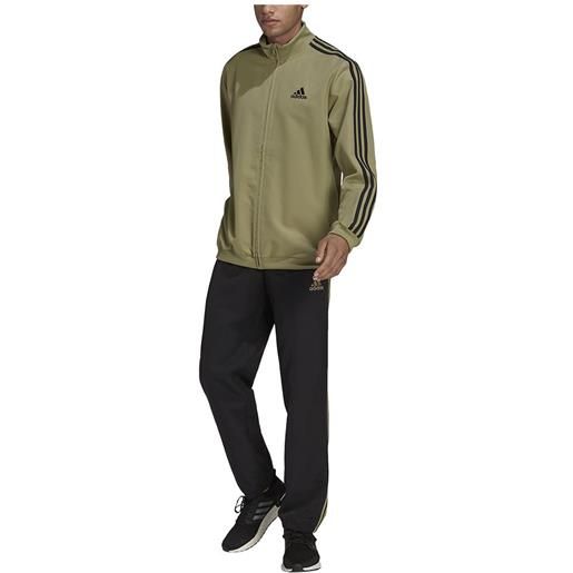 Adidas aeroready essentials regular-fi 3 stripes tracksuit verde, nero 18 years ragazzo