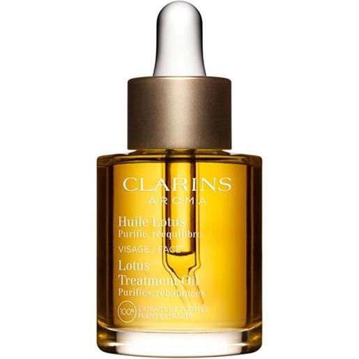 Clarins huile lotus - pelle mista o grassa 30 ml olio riequilibrante e purificante, 100% puri estratti vegetali