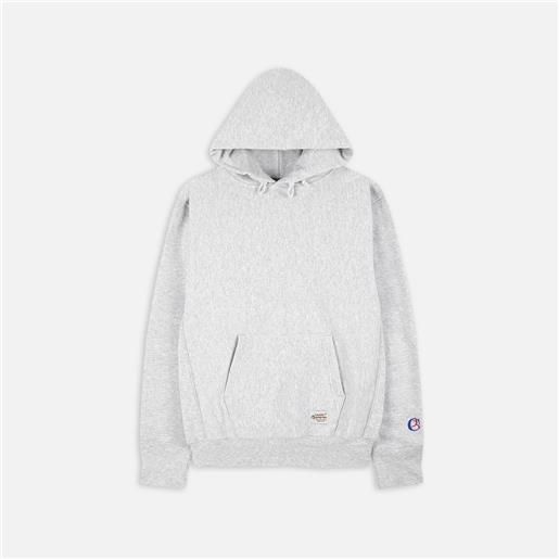 Champion index + archives reverse weave hoodie silver grey uomo