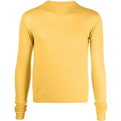 Rick Owens maglione con dettaglio a coste - giallo