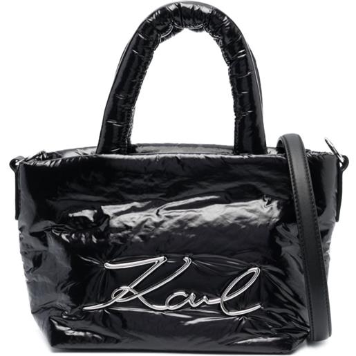 Karl Lagerfeld borsa tote con placca logo - nero