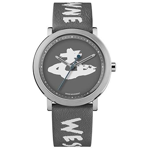 Vivienne Westwood orologio al quarzo donna, misura cassa 35.00mm con quadrante grigio analogico e cinturino grigio in pelle vv253gygy