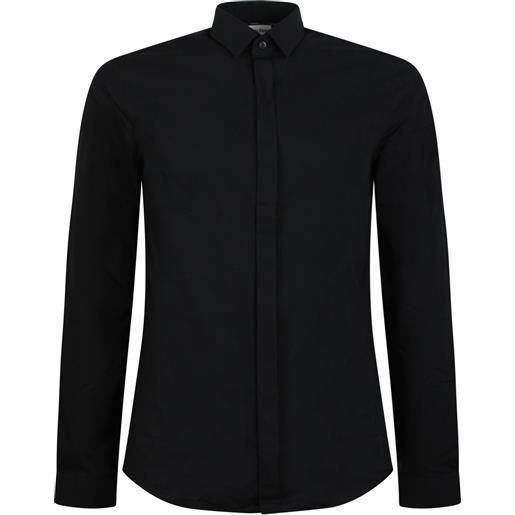 CALVIN KLEIN camicia nera con mini logo per uomo