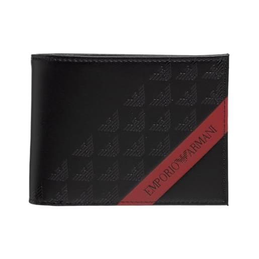 Emporio Armani portafoglio con portamonete con banda rossa asv y4r165yq12v nero
