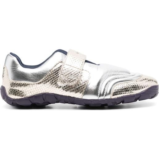 Wales Bonner jewel touch-strap metallic sneakers - argento