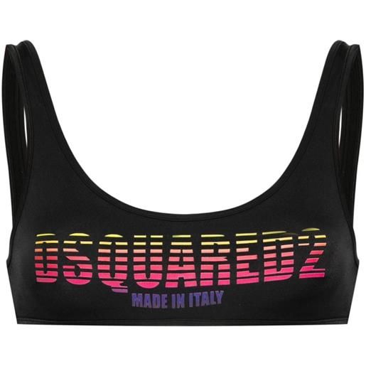 Dsquared2 logo-print bikini top - nero