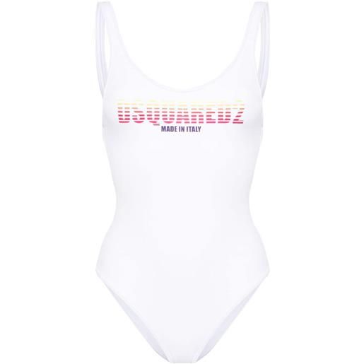 Dsquared2 logo-print swimsuit - bianco