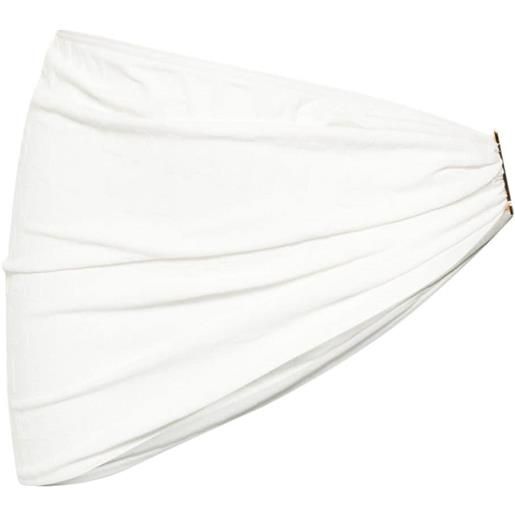 Balmain logo-jacquard beach cover-up - bianco