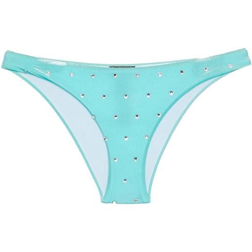 Dsquared2 crystal-embellished velvet bikini bottom - blu