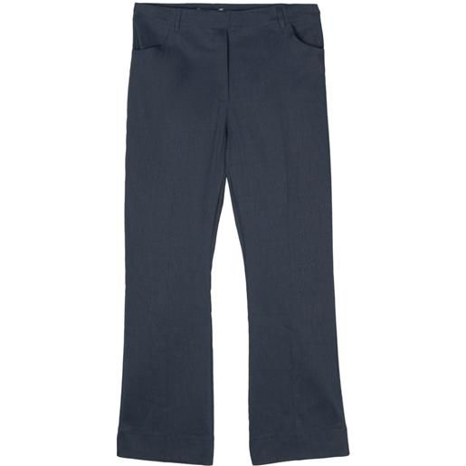 D.Exterior pressed-crease cropped trousers - blu