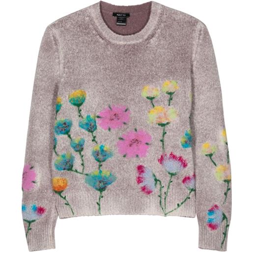 Avant Toi floral intarsia-knit jumper - viola