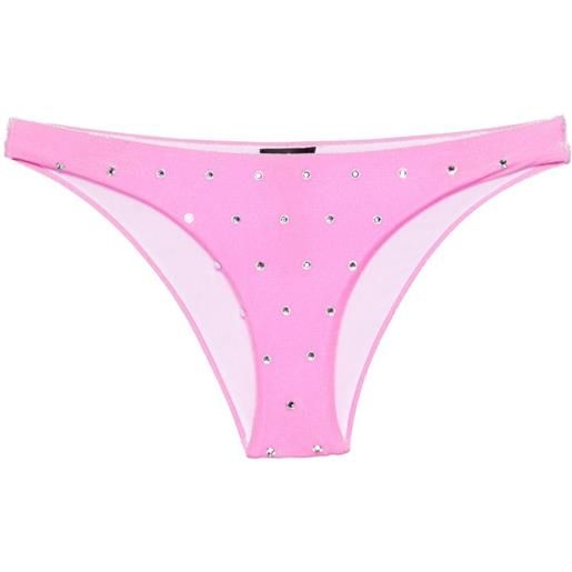 Dsquared2 crystal-embellished velvet bikini bottom - rosa