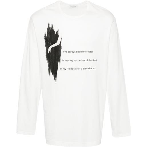 Yohji Yamamoto 30/1 graphic-print t-shirt - bianco