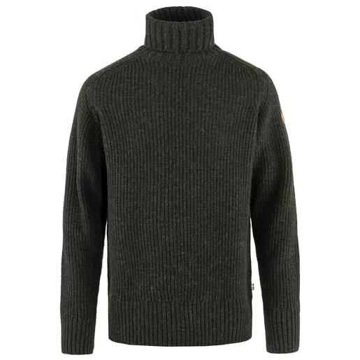 Fjallraven 87072-633 övik roller neck sweater m maglia lunga uomo dark olive taglia m