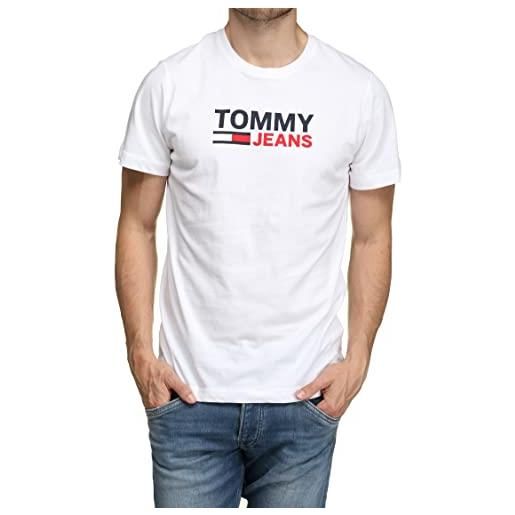 Tommy Hilfiger tjm reg corp logo tee dm0dm15379 magliette a maniche corte, bianco (white), m uomo