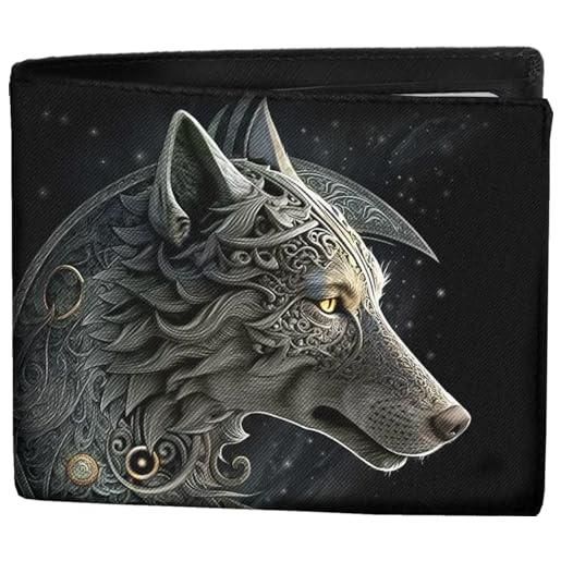 Spiral - celtic wolf - portafoglio bi. Fold con blocco rfid e confezione regalo - l, nero, l, portafoglio bifold con blocco rfid e confezione regalo