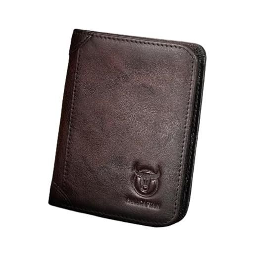 YIWENG portafoglio bifold da uomo in vera pelle di grande capacità con blocco rfid porta carte di credito vintage