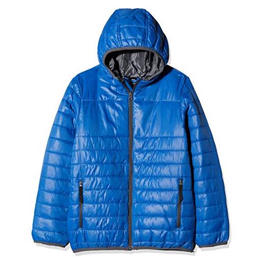 Regatta giacca bimbo trapuntata con cappuccio stormforce idrorepellente e comprimibile, baffled/quilted jackets unisex bambini, blu (royal blue), 11-12
