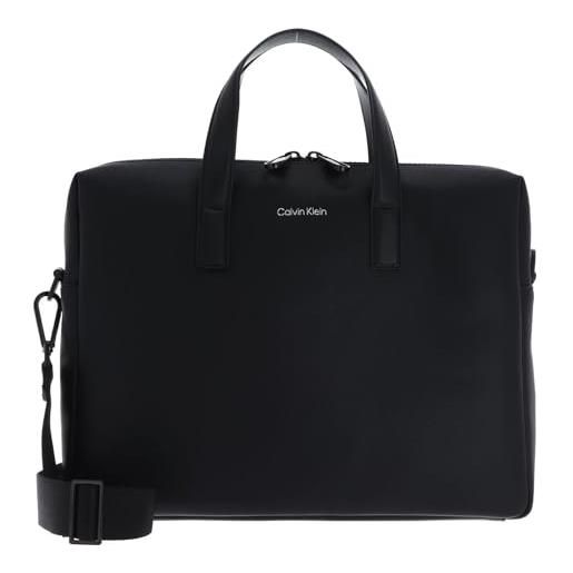 Calvin Klein must laptop bag k50k511221, borsa per computer uomo, nero (ck black pique), os