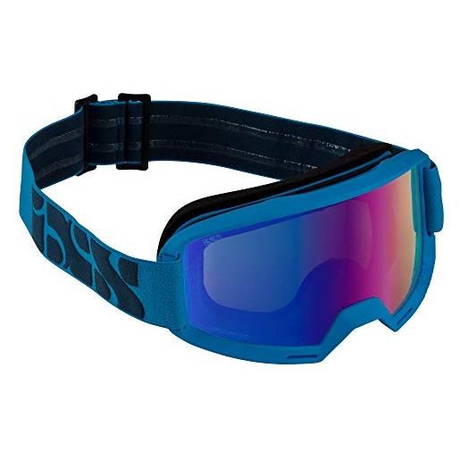 IXS goggle hack racing blue/mirror cobalt, occhiali ciclismo unisex-adulto, blu, taglia unica