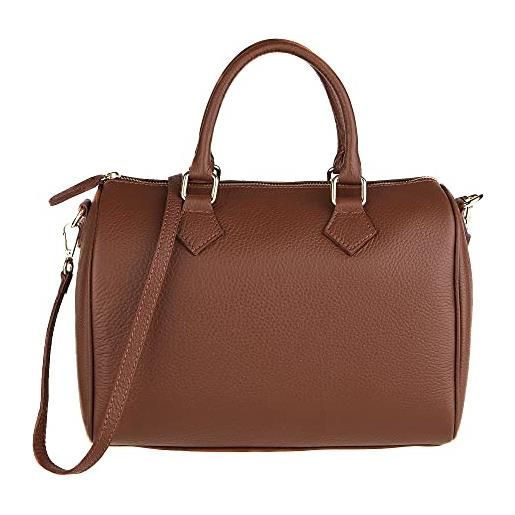 Chicca Borse handbag bauletto borsa a mano da donna con tracolla in vera pelle made in italy 30x23x18 cm