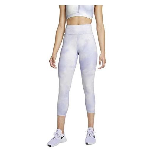 Nike one icon clash crop cr tight, light thistle/white, xs donna