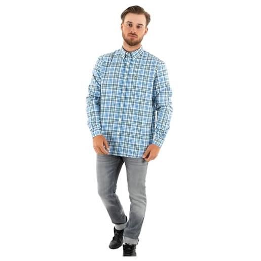 Lacoste-men s l/s woven shirt-ch5714-00, blu/azzurro/bianco, m/l - 41