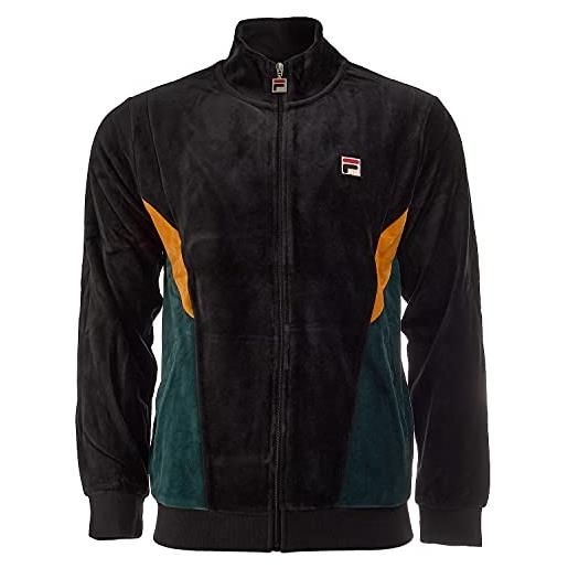 Fila men's marten velour jacket (blk/jbug/gglo, x-large)