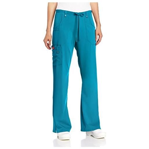 Dickies xtreme 82011 - pantaloni elasticizzati da donna, vita media, con coulisse, verde acqua, large alto
