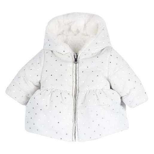 Chicco cappotto reversibile pelliccetta piumino bambina 24 mesi 92 cm color bianco pois argento