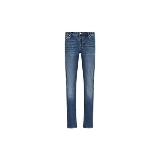 Armani exchange skinny fit j14, sostenibile e cross gender, jeans uomo, blu (indigo denim), 30