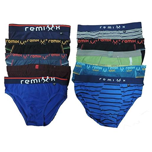 REMIXX confezione da 8 slip da uomo, taglia m-xxl nero, rosso, blu, grigio, verde l