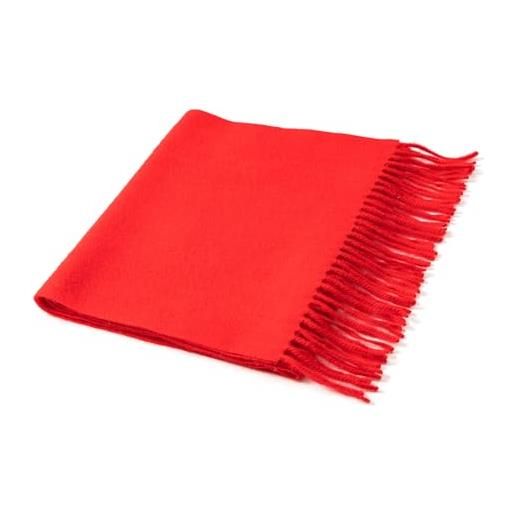 Villand sciarpa in cashmere puro al 100% con bordi frangiati, ampio scialle in cashmere ultra morbido per donne e uomini (rosso)