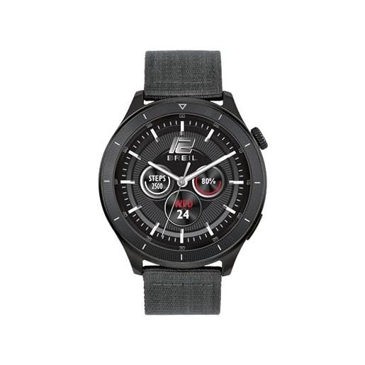 Breil orologio uomo bc-1 quadrante mono-colore nero movimento smartwatch smartmodule e mesh/cinturino acciaio, tessuto grigio, nero tw2033