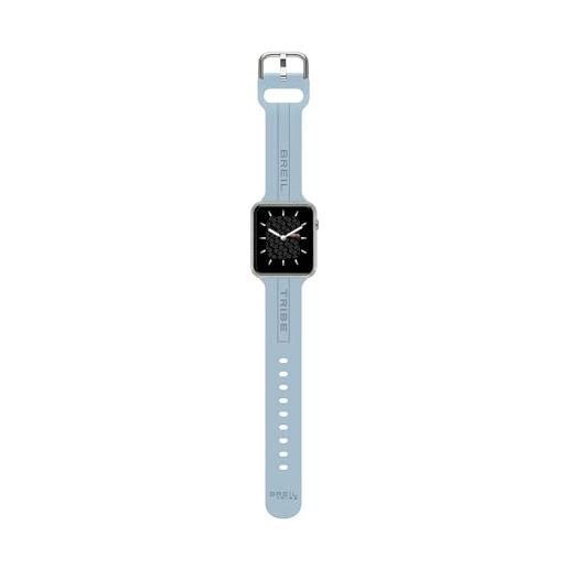 Breil orologio unisex sbt-x quadrante mono-colore nero movimento smartwatch smartmodule e mesh/cinturino silicone, acciaio azzurro, argento ew0667