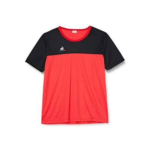 Le Coq Sportif n°3 maillot match mc, t-shirt donna, rosso vintage/nero, s