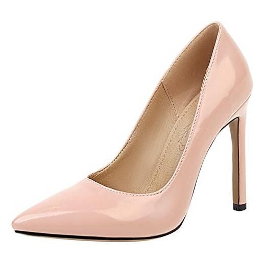 Lroey Reoly décolleté donna, scarpe tacco a spillo eleganti scarpe da sposa tacco alto appuntito rosa numero 33 eu