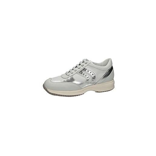 Geox j happy g. B, sneaker bambina (white/silver, 39)