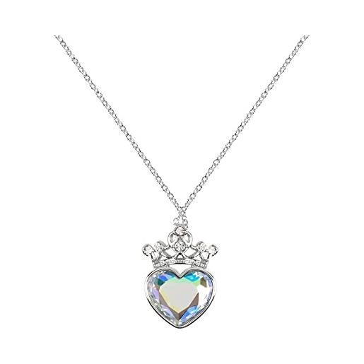 Disney collana con ciondolo a forma di cuore e pietra e cristallo della principessa cf01102rrml-b. Ph, ottone