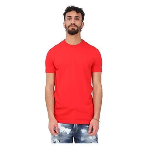 DSQUARED2 t-shirt uomo rosso t-shirt casual con stampa logo sulla manica xxl