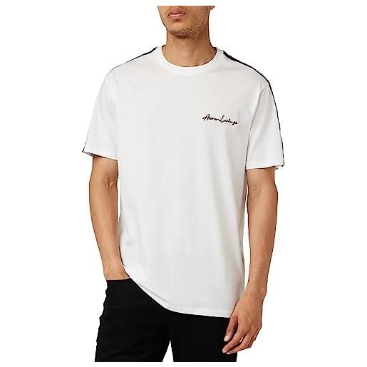 Armani Exchange regular fit scribble logo tee t-shirt, bianco, m uomo