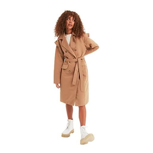 Trendyol beige arched trench coat impermeabile, 42 da donna