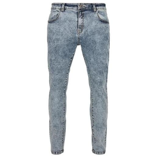 Urban Classics slim fit jeans, pantaloni, uomo, blu (mid indigo washed), 36w / 34l