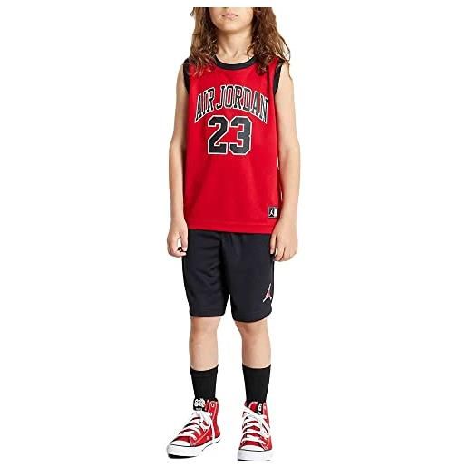 Jordan completo canotta e shorts da bambino muscle rosso taglia 6-7 a codice 857559-023