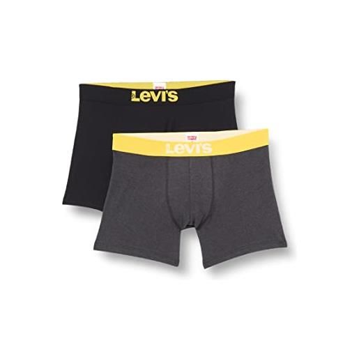 Levi's solid basic men's boxers 2 pack slip boxer, warm olive, s uomini