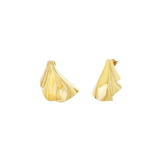 Breil gioiello collezione plisse', orecchini da donna in acciaio colore champagne misura unica con senza pietre - tj3552