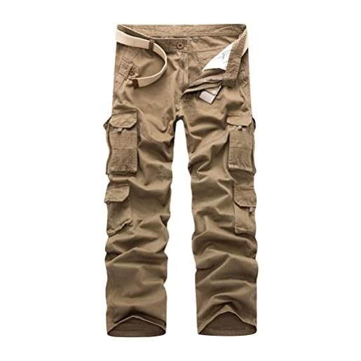 Minetom pantaloni cargo uomo pantaloni tattici con multitasche outdoor pantaloni da trekking casual leggeri pantaloni da caccia b cachi 4xl
