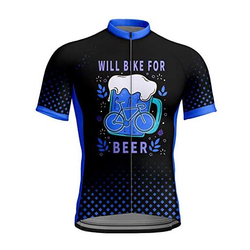 ADEYPCGD t-shirt magliette da uomo t-shirt da ciclismo a maniche corte traspirante casual sottile da uomo beer festival giacche e pantaloni a fantasia (blue, xxl)